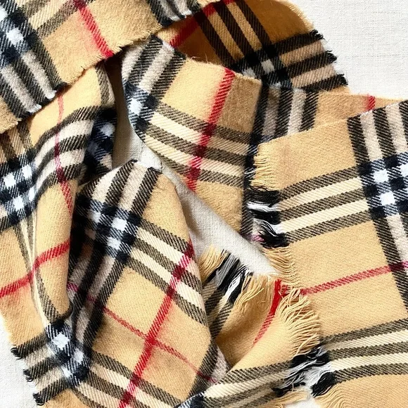 VTG French Burberry Style Scarf - Picture 2 of 4